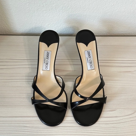 Vintage Jimmy Choo Kitten Heels Black Leather 39 - Picture 3 of 16